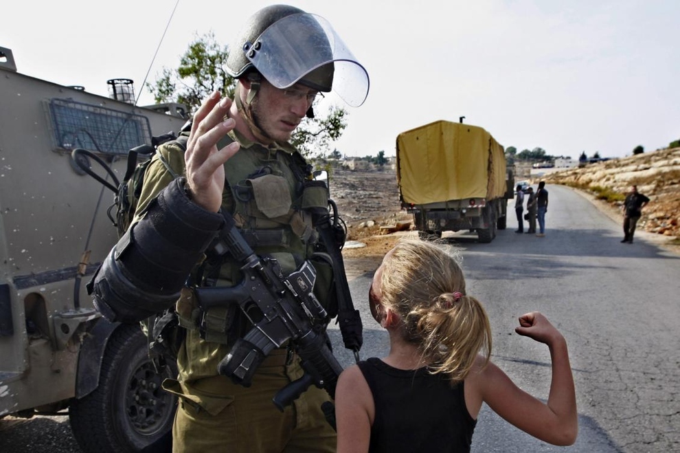 A little Palestinian girl vs. an Israeli soldier