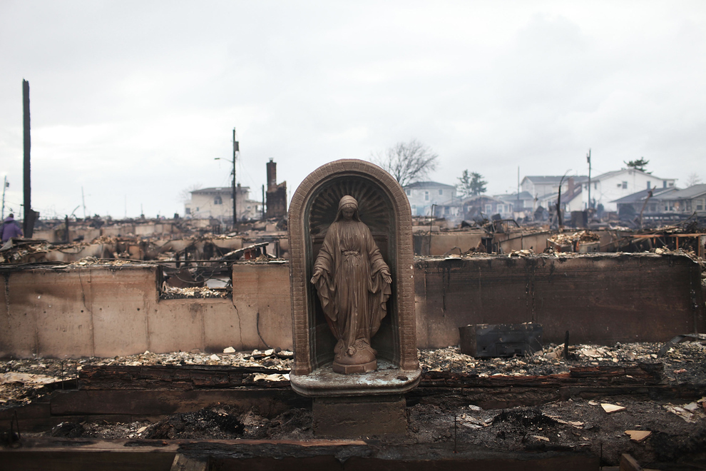 The Virgin Mary left standing in Breezy Point, Queens