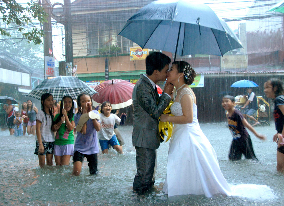 The wedding held during a monsoon in Manila