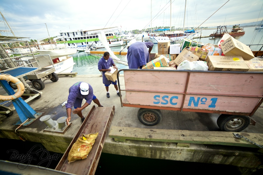 Loading Supplies On to Yasawa Flyer