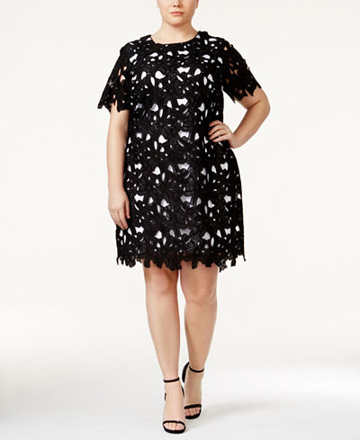 This modern and casual black-and-white overlay dress — $139.99