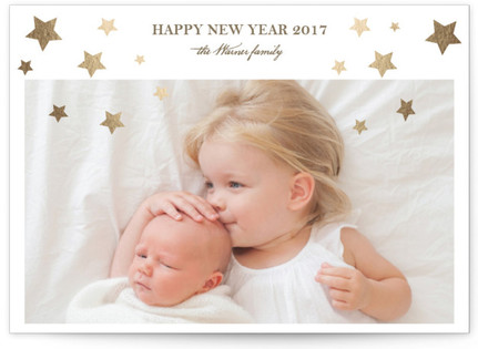 Gold Stars Foil-Pressed Holiday Cards